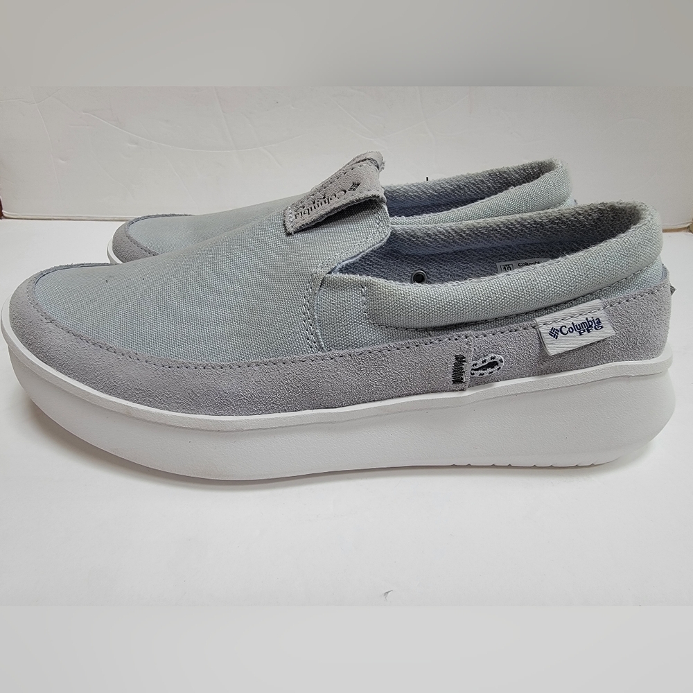 Columbia Cirrus Gray Womens Boatside  Slip-On Canvas Shoes Size 10 NWT